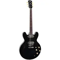 Sigma HBA-102P-BK Semi-Hollow P90 zwarte semi-akoestische gitaar met softcase