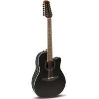 Ovation 2751AX-5-G Standard Balladeer Deep Contour Cutaway Black 12-snarige elektrisch-akoestische westerngitaar