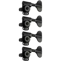 Grover 145BC4 Titan Electric Bass Machine Head, 4-in-Line Basgitaar stemmechanieken set, Black Chrome