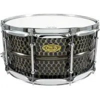 WorldMax BKH-6514SH - BLACK DAWG 14" X 6.5" SNARE DRUM - HAMMERED BRASS SHELL