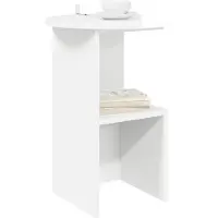 vidaXL Bijzettafel Hoogglans Wit Ø 39,5 x 55 cm Bewerkt hout
