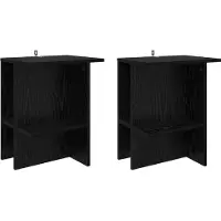 vidaXL Salontafel 2 st Zwart eiken 40 x 30 x 49 cm Bewerkt hout