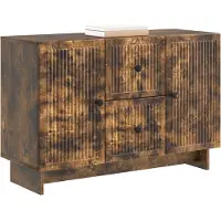 vidaXL Dressoir met lade Gerookt eiken 89 x 34,5 x 60 cm Bewerkt hout