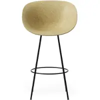 Normann Copenhagen Barstoel Mat Bar Armchair 75 cm Black Steel Hemp