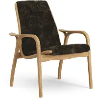 Swedese Laminett Fauteuil Eik geolied / schapenvacht Espresso (bruin)