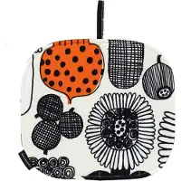 Marimekko Puutarhurin Parhaat pannenlap White-black-orange
