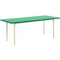 HAY Tafel Two-Colour Ivory Powder Coated Steel Frame Green Mint L200 x W90 x H74 cm