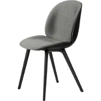Gubi Beetle Dining Chair Voorzijde Bekleed Black Plastic | Remix 3, Kvadrat (152)