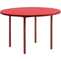 HAY Tafel Two-Colour Maroon Red Powder Coated Steel Frame Red Ø120 x H74 cm