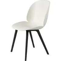 Gubi Beetle Stoel Ongestoffeerd Plastic Black Base - Stoelen Polypropyleen Alabaster White - 10074197