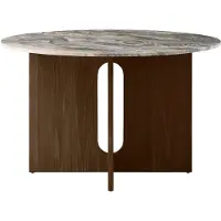 Audo Copenhagen Androgyne Round Eettafel 120 cm | Dark Stained Oak | Grey Galaxy Marble