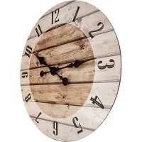 Nextime Wall clock-55 cm-Wood-Brown-'Nadir'