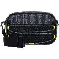 Lacoste schoudertas Reporter Bag Mesh Mono Periscope Blue donkergrijs