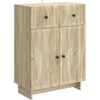 vidaXL Dressoir met lade Sonoma Eiken 66 x 34,5 x 90 cm Bewerkt hout