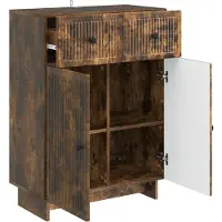 vidaXL Dressoir Gerookt eiken 66 x 34,5 x 90 cm Bewerkt hout