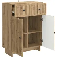 vidaXL Dressoir Artisanaal eiken 66 x 34,5 x 90 cm Bewerkt hout