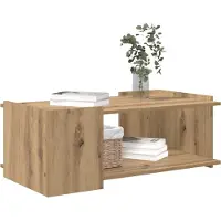 vidaXL Salontafel Artisanaal eiken 90 x 50 x 33 cm Bewerkt hout