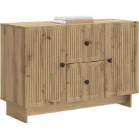 vidaXL Dressoir Artisanaal eiken 89 x 34,5 x 60 cm Bewerkt hout