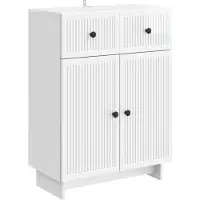 vidaXL Dressoir met lade Hoogglans Wit 66 x 34,5 x 90 cm Bewerkt hout