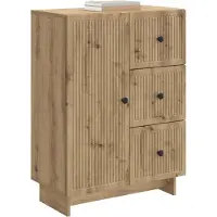 vidaXL Dressoir Artisanaal eiken 66 x 34,5 x 90 cm Bewerkt hout