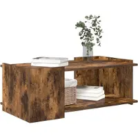 vidaXL Salontafel Gerookt eiken 90 x 50 x 33 cm Bewerkt hout
