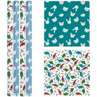Benza Assortiment Inpakpapier Cadeaupapier Met Bloemen En Lieveheersbeestjes Ho106 - 300 X 70 - 4 Rollen