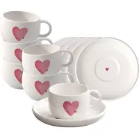 Villeroy & Boch Espressotassen mit Untertassen With Love 60 ml Set van 6