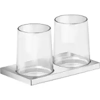 Keuco dubbele glashouder 11 kp m Uitvoering glas kristal tumbler verchroomd