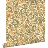 ESTAhome behang vintage bloemen geel en groen - 50 x 900 cm - 131493