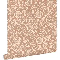 ESTAhome behang vintage bloemen terracotta roze - 50 x 900 cm - 131517
