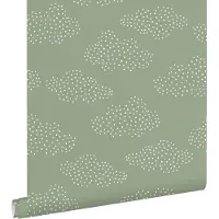 ESTAhome behang wolkjes groen - 50 x 900 cm - 131223