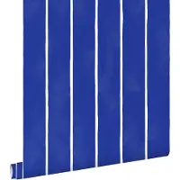 ESTAhome behang strepen blauw en wit - 50 x 900 cm - 131312