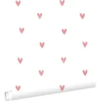ESTAhome behang hartjes wit en roze - 50 x 900 cm - 131630