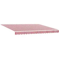 vidaXL Uitschuifbare luifel Rood en Wit 400 × 350 cm Stof en Aluminium