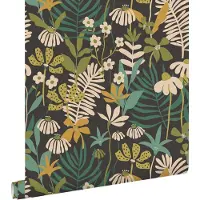 ESTAhome behang tropische bladeren en bloemen groen en meerkleurig - 50 x 900 cm - 131000