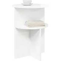 vidaXL Bijzettafel Hoogglans Wit Ø 39,5 x 55 cm Bewerkt hout
