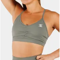 ZEUZ Dames Sport BH – Ruched Design – Fitness & Yoga - Olijfgroen - XL