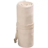 OEM Canvas etui met potloodvakken, organizer voor teken- en schilderspullen, beige, 48 vakken
