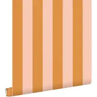 ESTAhome behang strepen oranje en roze - 0.53 x 10.05 m - 131924