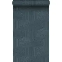 Origin Wallcoverings behang grafisch 3D motief donkerblauw - 50 x 900 cm - 347946
