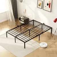 CECIPA KUTAS Bedframe 160 x 200 cm - Hoogte 36 cm met 32 ​​cm opbergruimte onder het bed - Metalen Medframe met 14 rijen - Geen boxspring nodig - Eenvoudig te monteren - Zwart