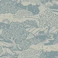Boråstapeter Vliesbehang 5828 - Nordic Folks - Toile de Jouy Blauw - 53cm x 10.05m
