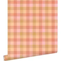 ESTAhome behang ruiten roze en groen - 50 x 900 cm - 132068