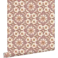 ESTAhome behang vintage bloemen mauve paars en bruin - 50 x 900 cm - 131501
