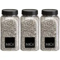 Mica Decorations decoratie stenen/granulaat - 3x - 650ml - lichtgrijs - hobby steentjes