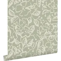 ESTAhome behang bladeren en bloemen mintgroen - 50 x 900 cm - 131372