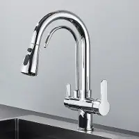 OEM Waterfilterkraan - Geen vervuild water - Met uittrekbare dubbele hendel - Warm en koud drinkwater - Waterfilter - Chroom