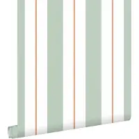ESTAhome behang strepen mintgroen en terracotta - 50 x 900 cm - 131476