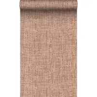 Origin Wallcoverings behang geweven linnenstructuur terracotta roze - 50 x 900 cm - 348054