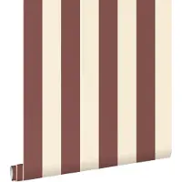 ESTAhome behang strepen bordeaux rood en wit - 0.53 x 10.05 m - 131978